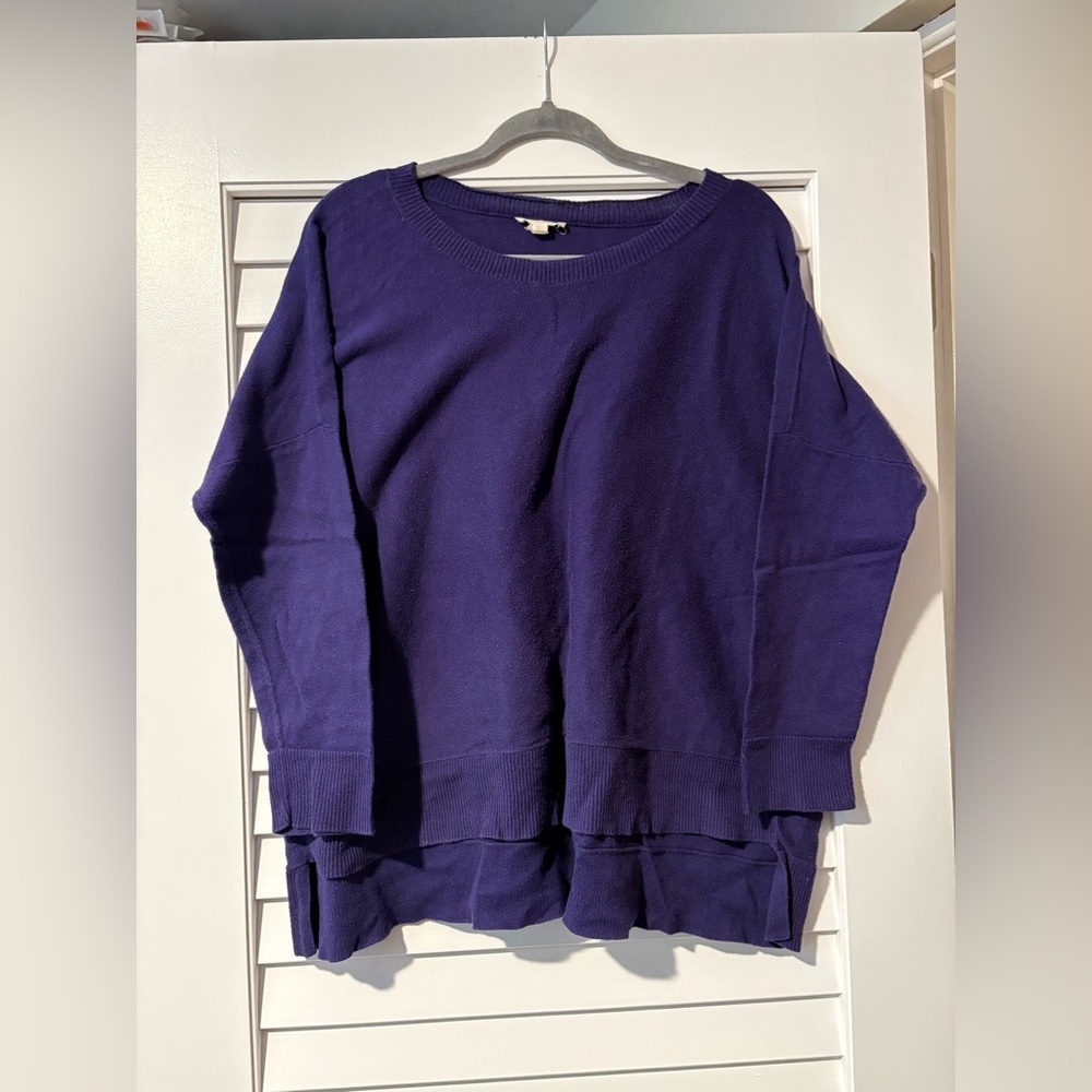 Eileen Fisher Deep Purple Crewneck Sweater